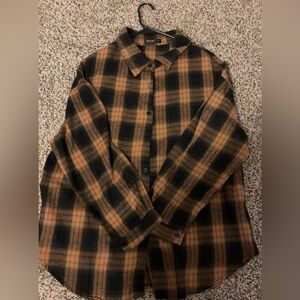Plaid Flannel- Black and Gold